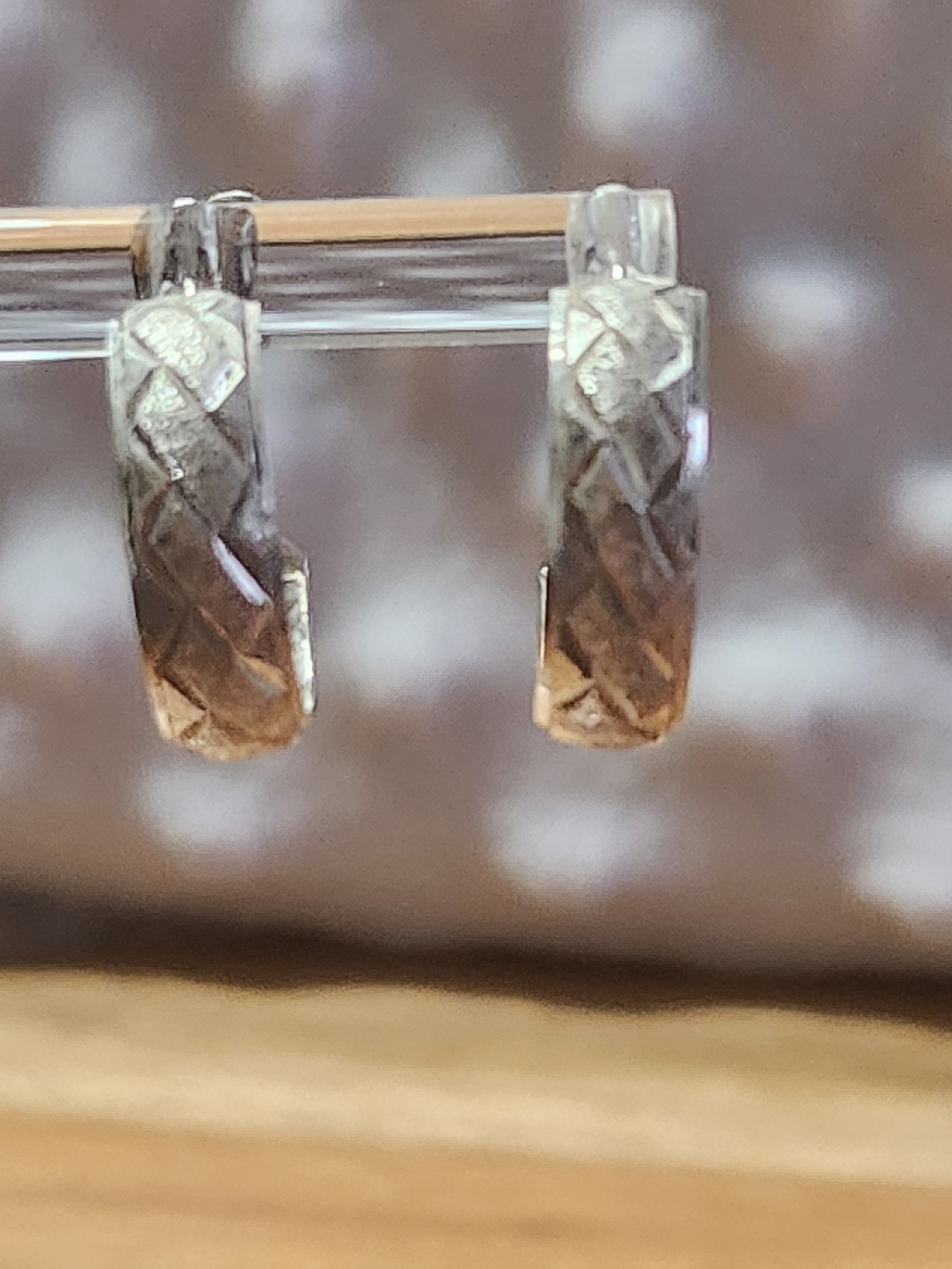 Silver-Tone Textured Hoop Earrings - Women's Jewelry